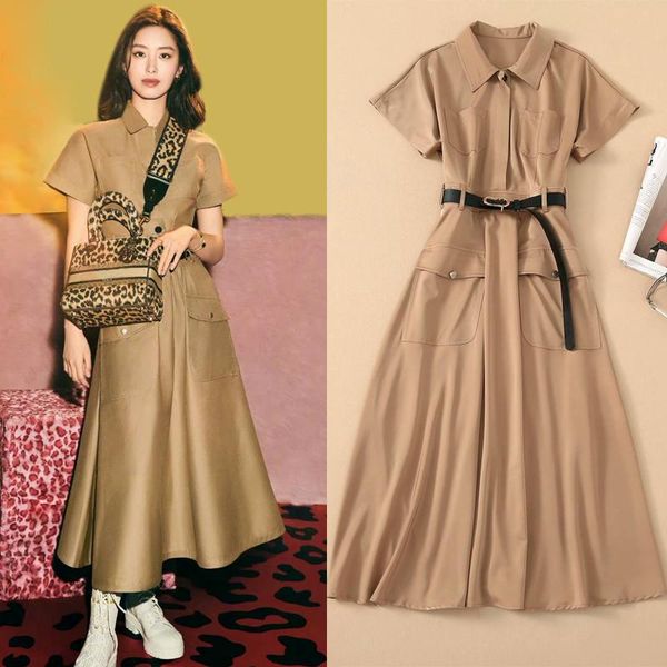 casual dresses same short sleeve pocket belt slim imported acetic acid medium length solid color dress, Black;gray
casual dresses same short sleeve pocket belt slim imported acetic acid medium length solid color dress, Black;gray
