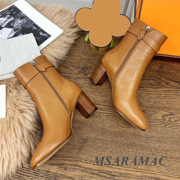 boots winter light brown metal buckle high heel ankle leather round toe thick short fashion office ladies work, Black
boots winter light brown metal buckle high heel ankle leather round toe thick short fashion office ladies work, Black