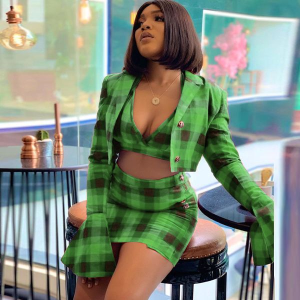 vintage women plaid tracksuit y2k clothes deep v neck crop flare sleeve short jacket+party club mini skirt 3 piece set, Gray
vintage women plaid tracksuit y2k clothes deep v neck crop flare sleeve short jacket+party club mini skirt 3 piece set, Gray