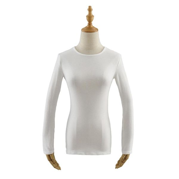 women's t-shirt women soild color bottom shirt elastic long sleeve female autumn/winter and tees broadcloth regular o-neck, White
women's t-shirt women soild color bottom shirt elastic long sleeve female autumn/winter and tees broadcloth regular o-neck, White