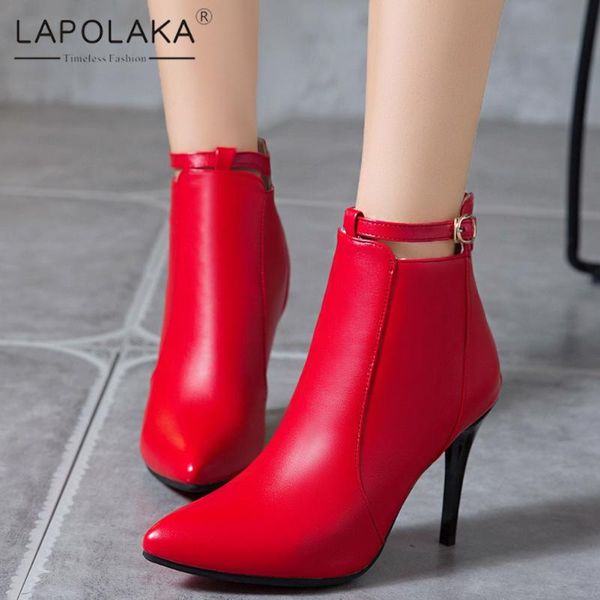 boots lapolaka 2021 fashion pointed toe shoes woman female thin high heels concise zip up ankle, Black
boots lapolaka 2021 fashion pointed toe shoes woman female thin high heels concise zip up ankle, Black