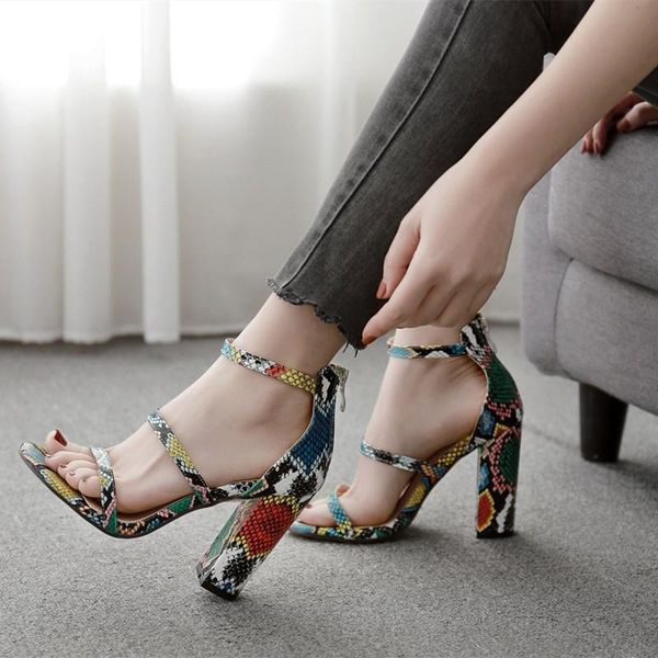 sandals 2021 summer women latest mixed color snakeskin narrow band ladies high chunky heel shoes, Black
sandals 2021 summer women latest mixed color snakeskin narrow band ladies high chunky heel shoes, Black