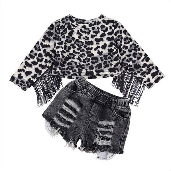 1 6 years kids baby girl clothes set leopard print long sleeve tassel blouse denim shorts outfits toddler tracksuit clothing, White
1 6 years kids baby girl clothes set leopard print long sleeve tassel blouse denim shorts outfits toddler tracksuit clothing, White