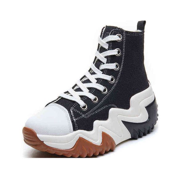 high canvas shoes women's autumn and winter thick soled elevated sports dad tide korean version versatile casual, Black;white
high canvas shoes women's autumn and winter thick soled elevated sports dad tide korean version versatile casual, Black;white