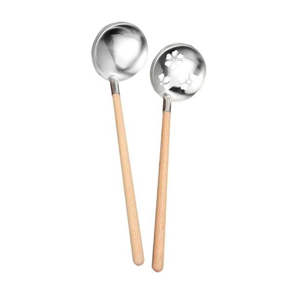 spoons 2pcs stainless steel soup spoon scoop colander cooking ladle cookware for home restaurant (wooden handle ladle+wooden col
spoons 2pcs stainless steel soup spoon scoop colander cooking ladle cookware for home restaurant (wooden handle ladle+wooden col