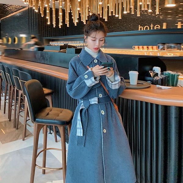 women's wool & blends autumn and winter fashion blue french style hepburn woolen jacket loose warm mid-length windbreaker coat, Black
women's wool & blends autumn and winter fashion blue french style hepburn woolen jacket loose warm mid-length windbreaker coat, Black