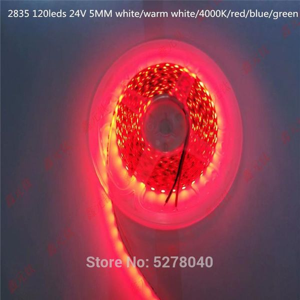 24v 2835 led strip 5mm white warm white 4000k red blue green 5meter 600leds highlight 5m/lot
24v 2835 led strip 5mm white warm white 4000k red blue green 5meter 600leds highlight 5m/lot