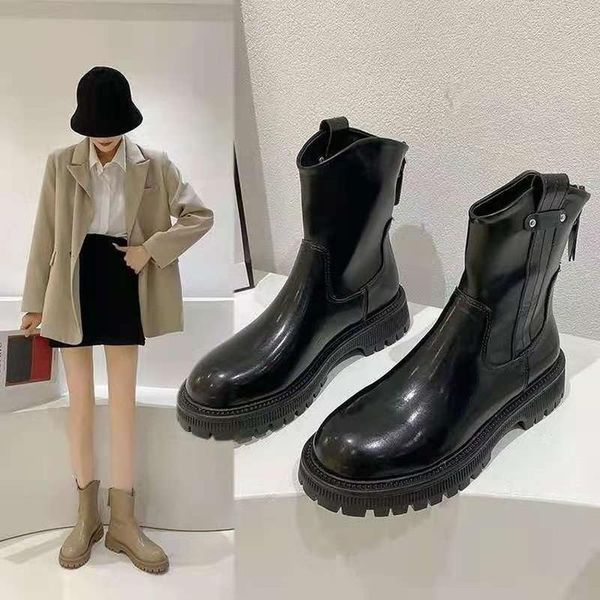boots thick-soled white british style women's shoes 2021 brown short spring and autumn single, Black
boots thick-soled white british style women's shoes 2021 brown short spring and autumn single, Black