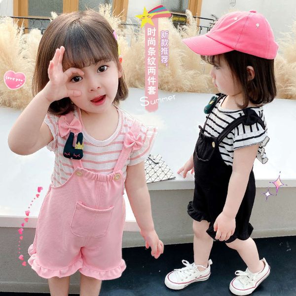summer slacks stripe round neck short sleeve two piece casual children's suit girl 2021, Blue
summer slacks stripe round neck short sleeve two piece casual children's suit girl 2021, Blue