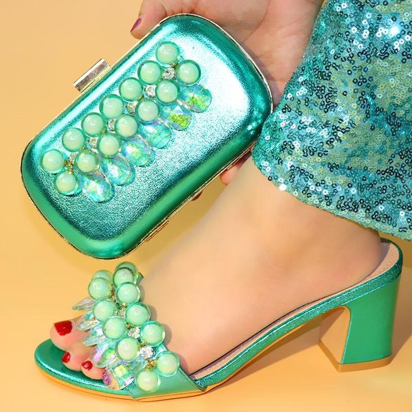 dress shoes est green color italian with matching bag for women nigerian wedding and set decorated crystal, Black
dress shoes est green color italian with matching bag for women nigerian wedding and set decorated crystal, Black