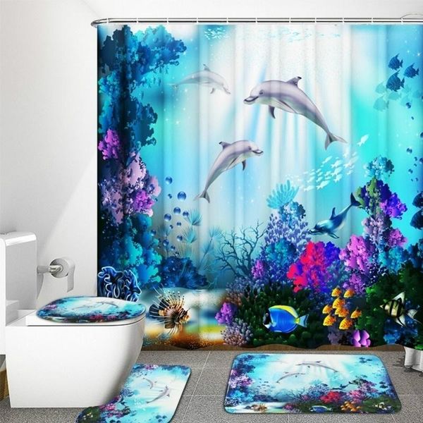 shower curtains 4/3/1 marine style dolphin bathroom curtain set waterproof non-slip mat base carpet 
shower curtains 4/3/1 marine style dolphin bathroom curtain set waterproof non-slip mat base carpet