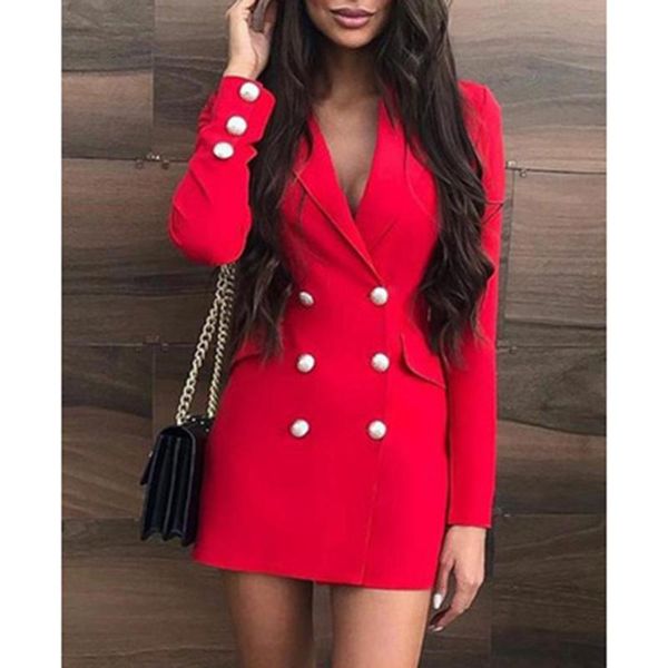 casual dresses double breasted blazer dress women slim fit bodycon elegant notched neck solid red party, Black;gray
casual dresses double breasted blazer dress women slim fit bodycon elegant notched neck solid red party, Black;gray