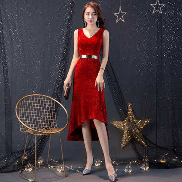 evening luxury dresses evening female 2021 red bride toast short fashion celebrity party drs, Black;red
evening luxury dresses evening female 2021 red bride toast short fashion celebrity party drs, Black;red