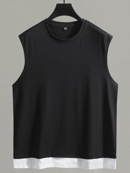 romwe guys colorblock tank x0ki#, White;black 
romwe guys colorblock tank x0ki#, White;black