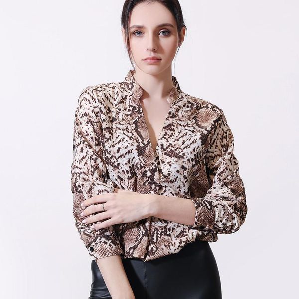 spring/summer snake-print long sleeve blouse female neutral v-neck chiffon women's blouses & shirts, White
spring/summer snake-print long sleeve blouse female neutral v-neck chiffon women's blouses & shirts, White