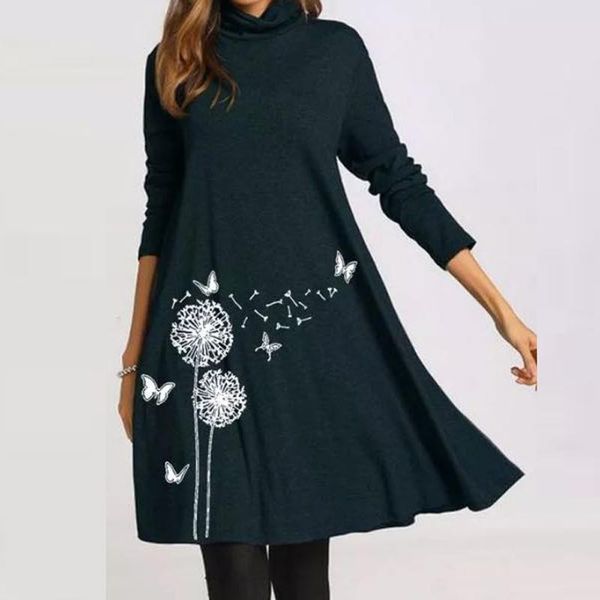 oversized loose dress ladies dandelion print long sleeve long turtleneck dresses winter/fall elegant female casual party 3xl, Black;gray
oversized loose dress ladies dandelion print long sleeve long turtleneck dresses winter/fall elegant female casual party 3xl, Black;gray