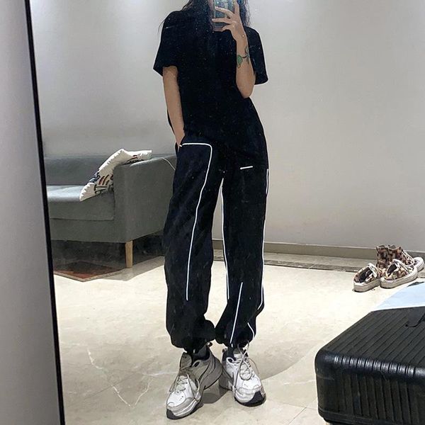 women's pants & capris women loose striped reflective line cargo casual sport drawstring high waist elastic long trousers streetwear bo, Black;white
women's pants & capris women loose striped reflective line cargo casual sport drawstring high waist elastic long trousers streetwear bo, Black;white