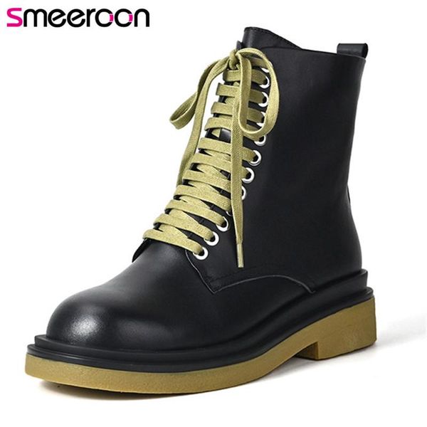 boots smeeroon 2021 genuine leather women low heel casual shoes cross tied comfortable fashion ankle woman, Black
boots smeeroon 2021 genuine leather women low heel casual shoes cross tied comfortable fashion ankle woman, Black