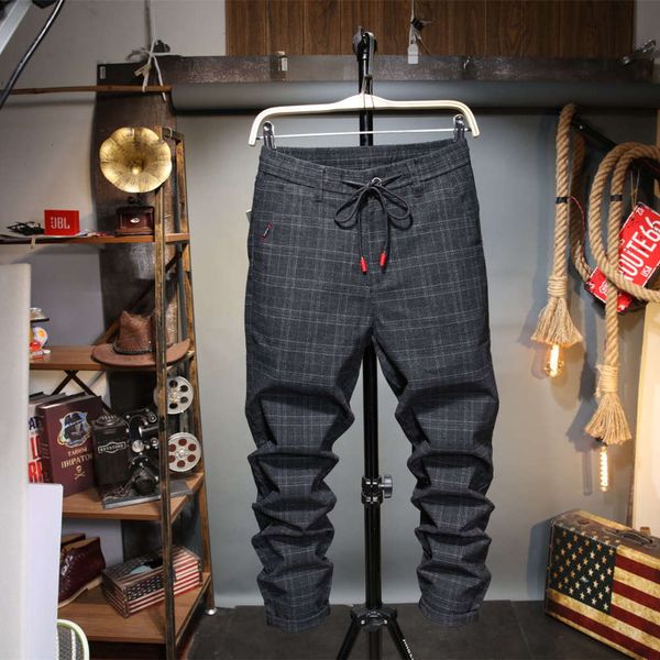 autumn and winter new black plaid lace up casual men's fashion brand slim small feet korean elastic jeans harlan pants
autumn and winter new black plaid lace up casual men's fashion brand slim small feet korean elastic jeans harlan pants