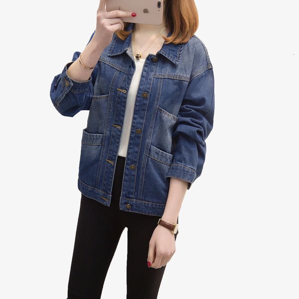 women's jackets denim spring autumn long sleeve basic jeans jacket loose wild casual coat female plus size 5xl y338 bqls, Black;brown
women's jackets denim spring autumn long sleeve basic jeans jacket loose wild casual coat female plus size 5xl y338 bqls, Black;brown