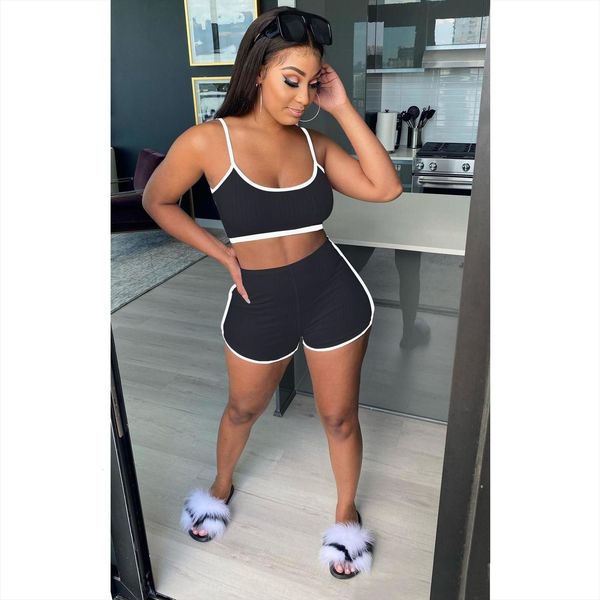 ribbed strap crop and womens pants shorts set 2 piece sportwear trakcuit women jogging femme run gym lounge wear, White
ribbed strap crop and womens pants shorts set 2 piece sportwear trakcuit women jogging femme run gym lounge wear, White