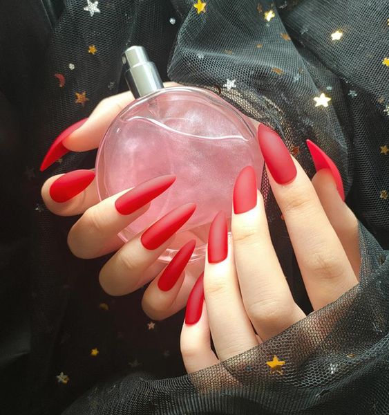 false nails 24 pcs extra long stiletto pointed frosted matte red fake reusable solid color ultra thin with glue sticker, Red;gold
false nails 24 pcs extra long stiletto pointed frosted matte red fake reusable solid color ultra thin with glue sticker, Red;gold