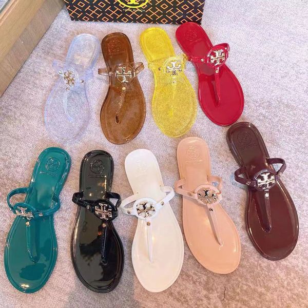 tb flip flop for 2021 summer jelly beach slippers, Black