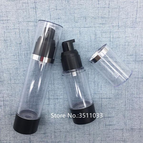 storage bottles & jars 20pcs transparent body black frosted pump vacuum airless bottle plastic cosmetic lotion packaging 30ml 50ml
storage bottles & jars 20pcs transparent body black frosted pump vacuum airless bottle plastic cosmetic lotion packaging 30ml 50ml