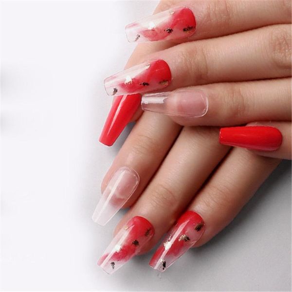 false nails 24 pcs red blooming long design ballet fake nail glitter artificial plastic press on tips manicure art, Red;gold
false nails 24 pcs red blooming long design ballet fake nail glitter artificial plastic press on tips manicure art, Red;gold