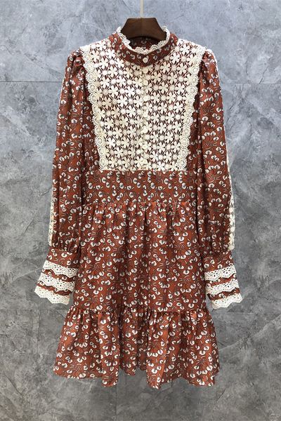 water soluble lace stitching floral dress womens autumn european goods new elegant lady short skirt 9m, Black;gray
water soluble lace stitching floral dress womens autumn european goods new elegant lady short skirt 9m, Black;gray