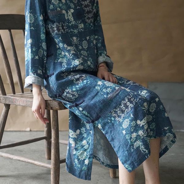 casual dresses cotton and linen women's chinese blue dye stand collar buckle cheongsam national style show thin dress l19237, Black;gray
casual dresses cotton and linen women's chinese blue dye stand collar buckle cheongsam national style show thin dress l19237, Black;gray