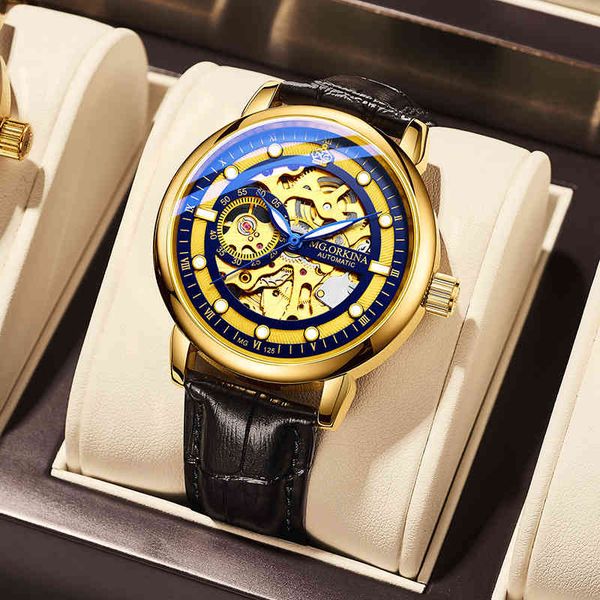 watch oujina live broadcast of the same men's automatic mechanical 2.5d hollow out, Slivery;brown
watch oujina live broadcast of the same men's automatic mechanical 2.5d hollow out, Slivery;brown