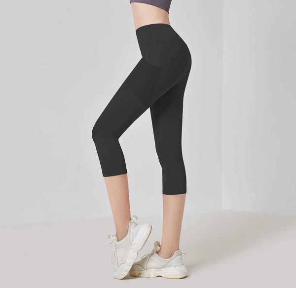tracksuits peach fitness capris women's traceless high waist hip lifting pants side pocket sports tights yoga shorts, Gray
tracksuits peach fitness capris women's traceless high waist hip lifting pants side pocket sports tights yoga shorts, Gray