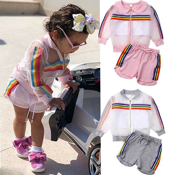 kids designer clothes girls outdoor sport outfits children rainbow stripe coat+vest+shorts 3pcs/set summer baby clothing sets, White
kids designer clothes girls outdoor sport outfits children rainbow stripe coat+vest+shorts 3pcs/set summer baby clothing sets, White