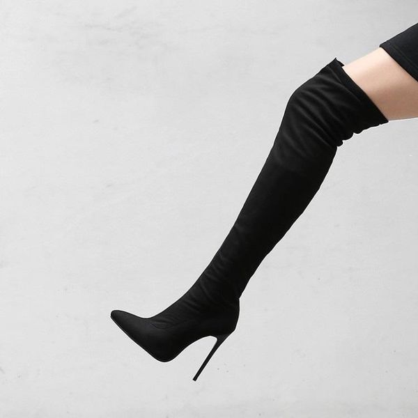 boots big size women long woman over the knee boot pointed pure color high heel, Black
boots big size women long woman over the knee boot pointed pure color high heel, Black