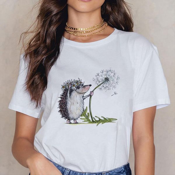 cute hedgehog dandelion print womens t shirts short sleeve o neck loose tee female clothes camisetas, White
cute hedgehog dandelion print womens t shirts short sleeve o neck loose tee female clothes camisetas, White