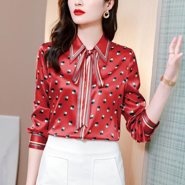women's blouses & shirts chiffon shirt early spring dress 2021 long sleeve fashion foreign style satin temperament blouse, White
women's blouses & shirts chiffon shirt early spring dress 2021 long sleeve fashion foreign style satin temperament blouse, White