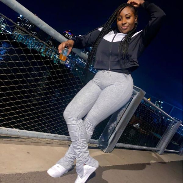 women's leggings sweat pants women flare ladies stacked joggers pleated high waist trousers split bell bottom, Black
women's leggings sweat pants women flare ladies stacked joggers pleated high waist trousers split bell bottom, Black