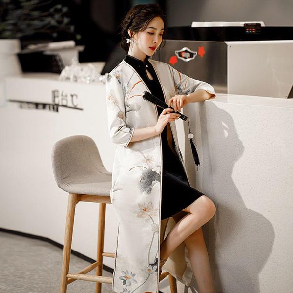 ethnic clothing long cheongsam coat hanfu women 2021 chinese style improved vintage elegant tang suit lotus ink painting pattern female jack, Red
ethnic clothing long cheongsam coat hanfu women 2021 chinese style improved vintage elegant tang suit lotus ink painting pattern female jack, Red