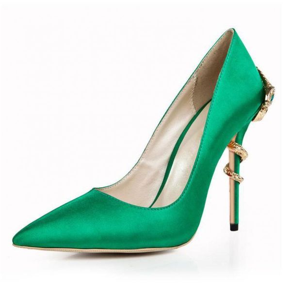 dress shoes fashion green silk woman snake gold pointed toe shallow thin heels ladies shoe pumps brides high-heeled women sandals, Black
dress shoes fashion green silk woman snake gold pointed toe shallow thin heels ladies shoe pumps brides high-heeled women sandals, Black