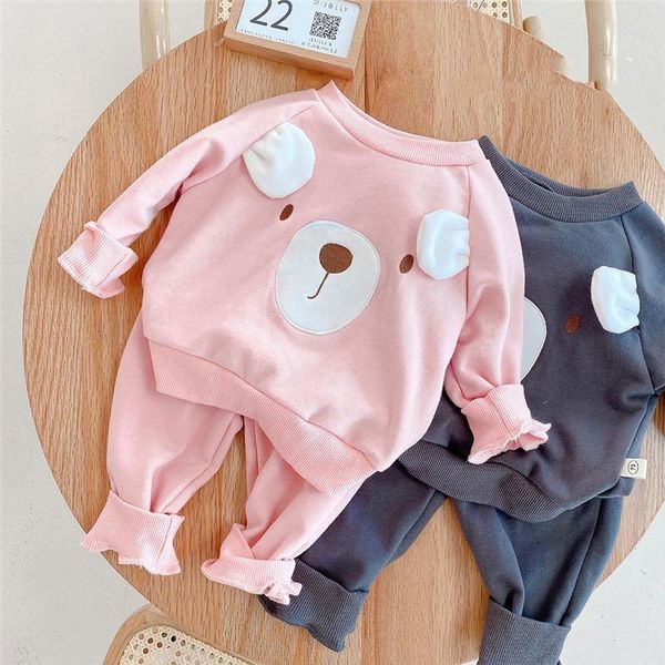 2021 spring toddler kids clothing set cartoon bear cotton long sleeve sweatshirts and pants 2pcs baby boys girls outfits, White
2021 spring toddler kids clothing set cartoon bear cotton long sleeve sweatshirts and pants 2pcs baby boys girls outfits, White