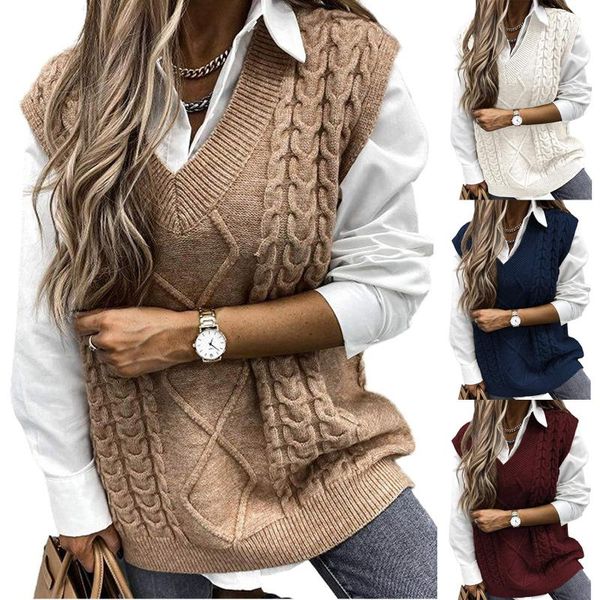 women's sweaters preppy style knitwear tank sleeveless vintage sweater vest fashion versatile warm, White;black
women's sweaters preppy style knitwear tank sleeveless vintage sweater vest fashion versatile warm, White;black
