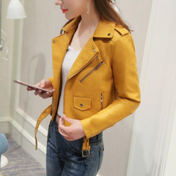women's leather & faux 2021 spring autumn casual pu outerwear for ladies fashionable jacket women long sleeve lapel, Black
women's leather & faux 2021 spring autumn casual pu outerwear for ladies fashionable jacket women long sleeve lapel, Black
