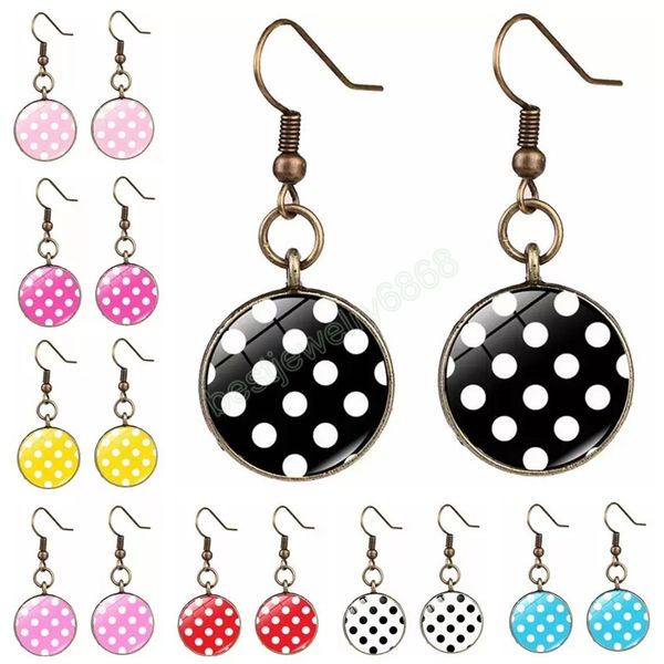 white polka dot long dangle earring bright candy color round dots pattern crystal gem european korean style earrings for lady girl, Silver
white polka dot long dangle earring bright candy color round dots pattern crystal gem european korean style earrings for lady girl, Silver