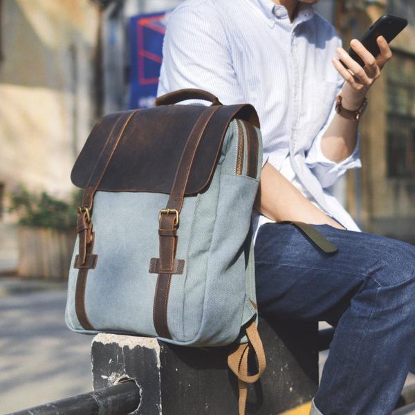 backpack canvas bag men women restore ancient ways both shoulders package super capacity student computer
backpack canvas bag men women restore ancient ways both shoulders package super capacity student computer
