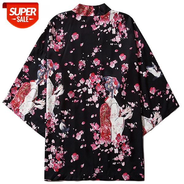 Harajuku Japanese Kimono Jacket Men 2021 Summer Cartoon Geisha Print Loose Japan Streetwear Front Open Coat Kimono #W908, Black;brown
Harajuku Japanese Kimono Jacket Men 2021 Summer Cartoon Geisha Print Loose Japan Streetwear Front Open Coat Kimono #W908, Black;brown