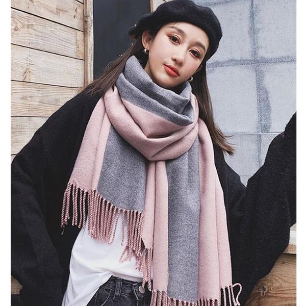 scarves 2021 students double-sided two-color winter ladies cashmere solid scarf shawl and wrapped female wool cold, Blue;gray
scarves 2021 students double-sided two-color winter ladies cashmere solid scarf shawl and wrapped female wool cold, Blue;gray