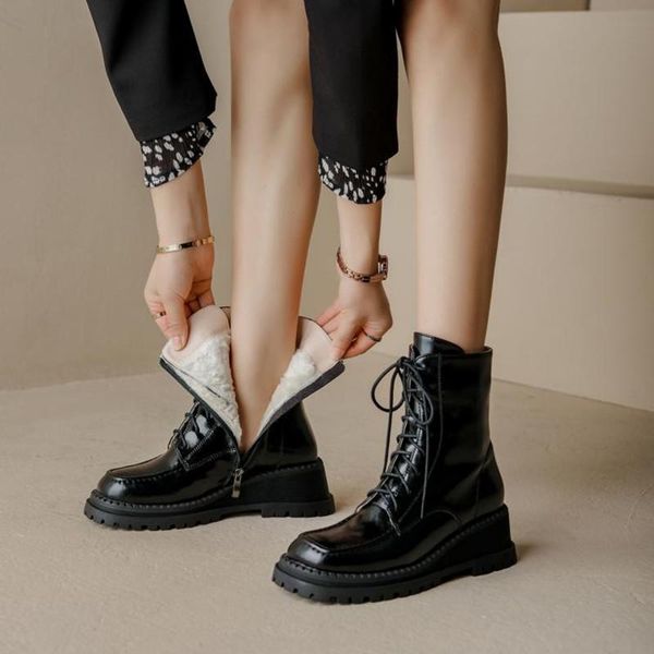 boots ochanmeb cold winter warm sheep fur wool women natural genuine cow leather female wedges heels black burgundy shoes
boots ochanmeb cold winter warm sheep fur wool women natural genuine cow leather female wedges heels black burgundy shoes