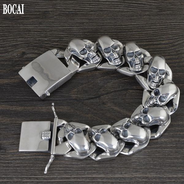 2021 new real s925 pure jewelry fashion tank skull wide men's bracelet vintage thai sier chain qn2d, Black
2021 new real s925 pure jewelry fashion tank skull wide men's bracelet vintage thai sier chain qn2d, Black