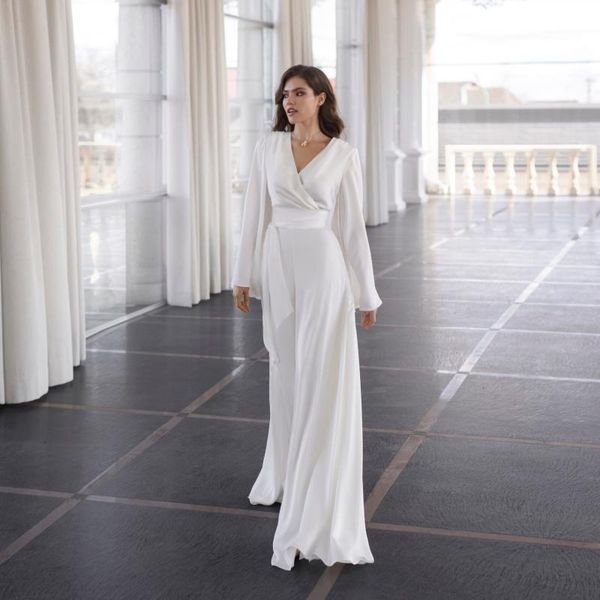 other wedding dresses summer bohemian jumpsuit v neck long sleeves beach bridal gowns pants boho style robe de mariée, White
other wedding dresses summer bohemian jumpsuit v neck long sleeves beach bridal gowns pants boho style robe de mariée, White